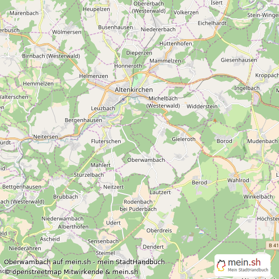 Oberwambach Landkreis Altenkirchen-Westerwald Landkarte © Openstreetmap Contributors Oberwambach Kleines Dorf Karte