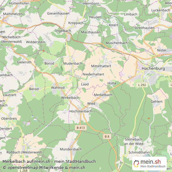 Merkelbach Kleines Dorf Karte