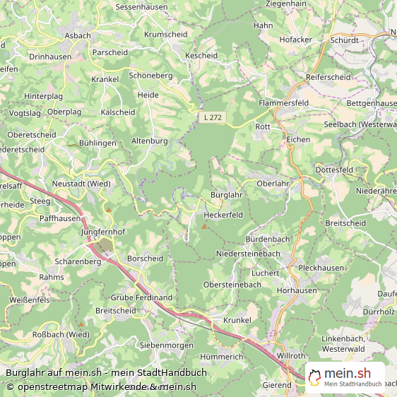 Burglahr Landkreis Altenkirchen-Westerwald Landkarte © Openstreetmap Contributors Burglahr Dorf Karte