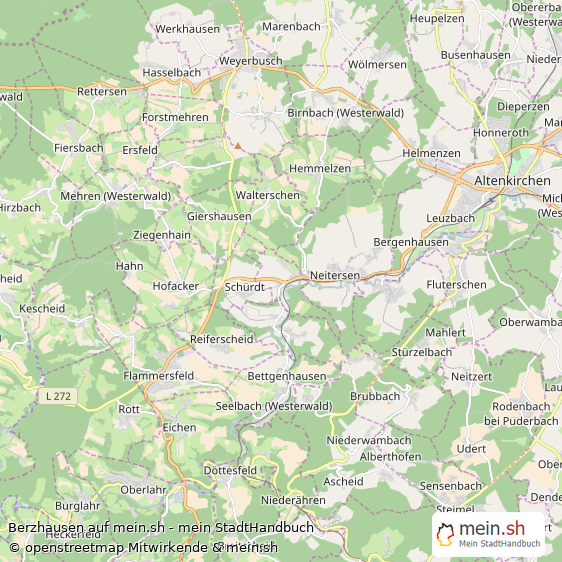 Berzhausen Kleines Dorf Karte