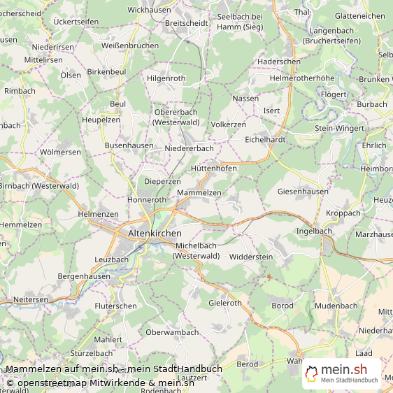 Mammelzen Landkreis Altenkirchen-Westerwald Landkarte © Openstreetmap Contributors Mammelzen Großes Dorf Karte
