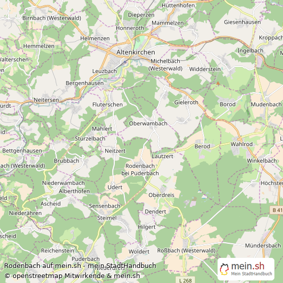 Rodenbach Landkreis Neuwied Landkarte © Openstreetmap Contributors Rodenbach Kleinstadt Karte