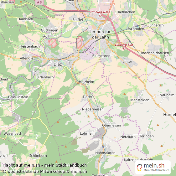 Flacht Rhein-Lahn-Kreis Landkarte © Openstreetmap Contributors Flacht Großes Dorf Karte