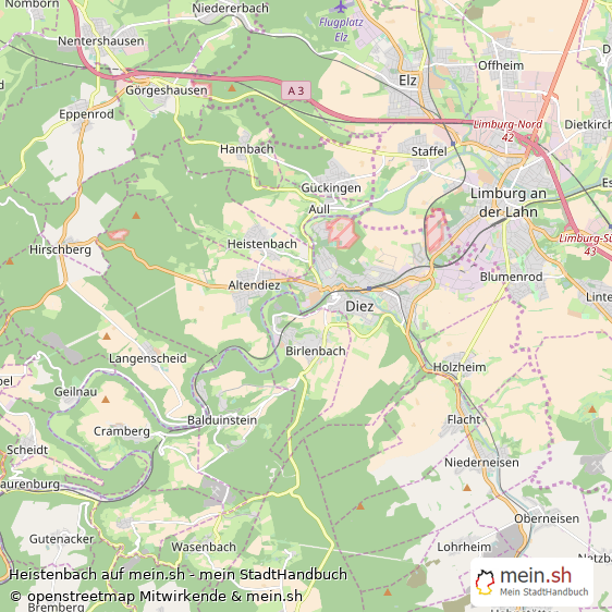Heistenbach Rhein-Lahn-Kreis Landkarte © Openstreetmap Contributors Heistenbach Großes Dorf Karte