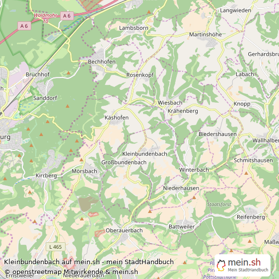 Kleinbundenbach Kleines Dorf Karte