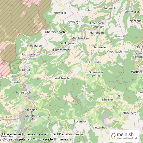 Elzweiler Kleines Dorf Karte