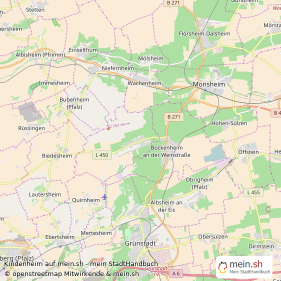 Kindenheim Landkreis Bad Dürkheim Landkarte © Openstreetmap Contributors Kindenheim Dorf Karte
