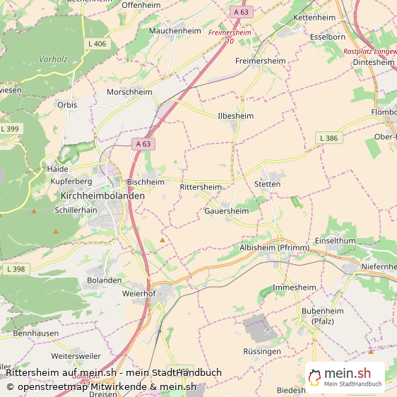 Rittersheim Kleines Dorf Karte