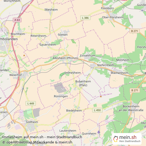 Immesheim Donnersbergkreis Landkarte © Openstreetmap Contributors Immesheim Kleines Dorf Karte