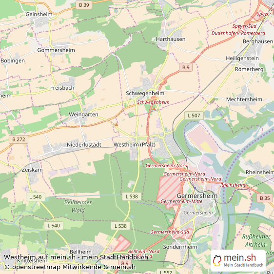 Westheim Groes Dorf Karte
