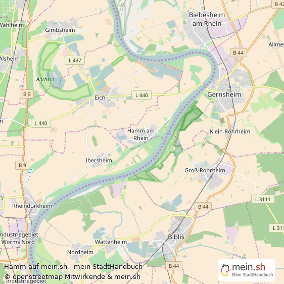 Hamm Landkreis Alzey-Worms Landkarte © Openstreetmap Contributors Hamm Kleine Großstadt Karte