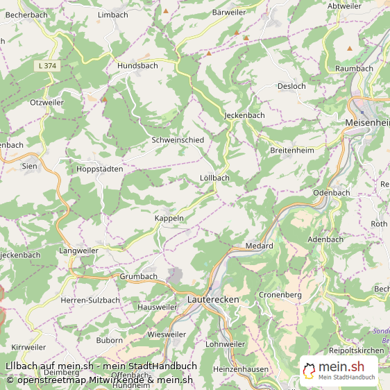 Lllbach Kleines Dorf Karte