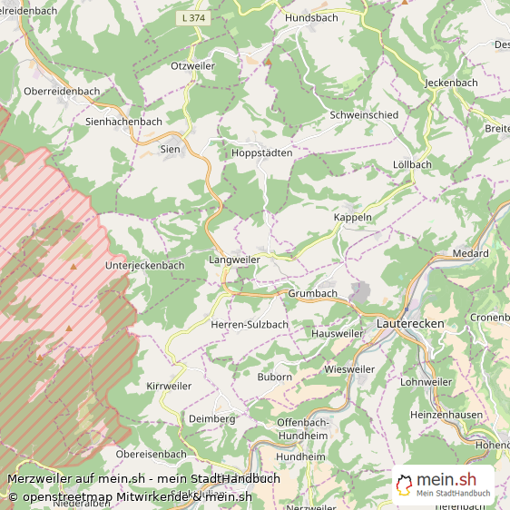 Merzweiler Kleines Dorf Karte