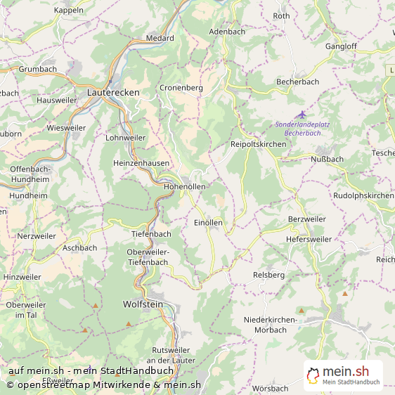Ein?llen Landkreis Kusel Landkarte © Openstreetmap Contributors Ein?llen Kleines Dorf Karte