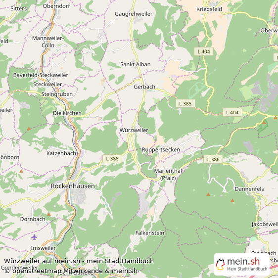 Würzweiler Donnersbergkreis Landkarte © Openstreetmap Contributors Würzweiler Kleines Dorf Karte
