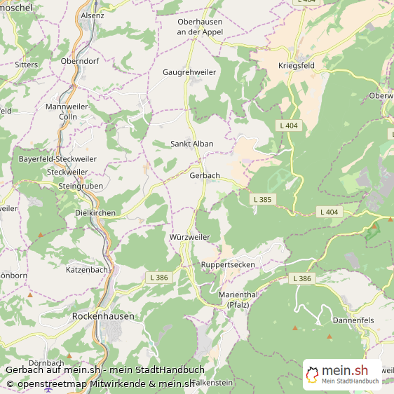 Gerbach Donnersbergkreis Landkarte © Openstreetmap Contributors Gerbach Dorf Karte