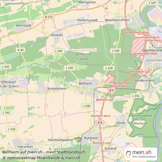 Bellheim Groe Landstadt Karte