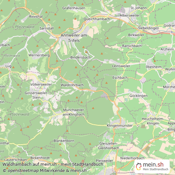 Waldhambach Kleines Dorf Karte