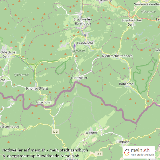 Nothweiler Kleines Dorf Karte