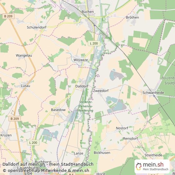 Dalldorf Kleines Dorf Karte