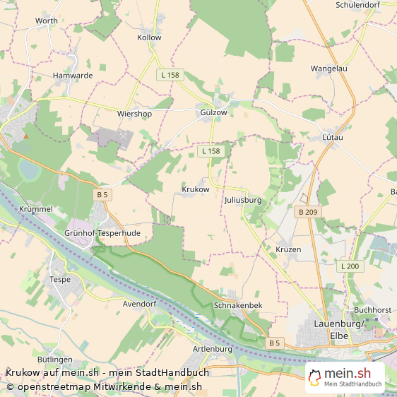 Krukow Kleines Dorf Karte