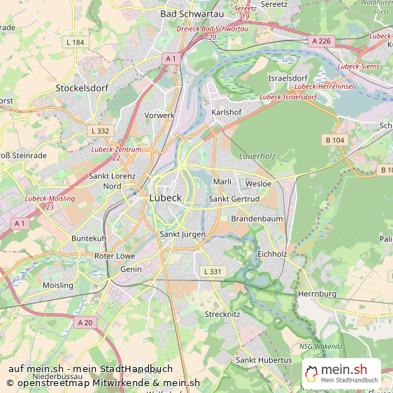 L?beck Kreisfreie Stadt L?beck Landkarte © Openstreetmap Contributors L?beck Kleine Gro?stadt Karte