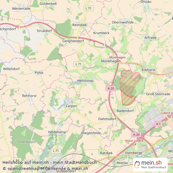 Heilshoop Dorf Karte