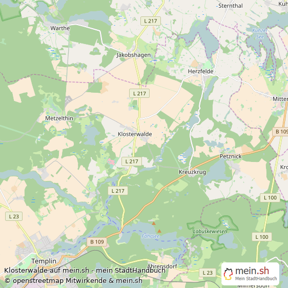 Klosterwalde Landkreis Uckermark Landkarte © Openstreetmap Contributors Klosterwalde Karte