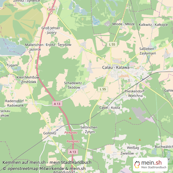 Kemmen Landkreis Oberspreewald-Lausitz Landkarte © Openstreetmap Contributors Kemmen Karte