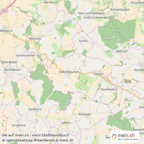 Siebenb?umen Dorf Karte