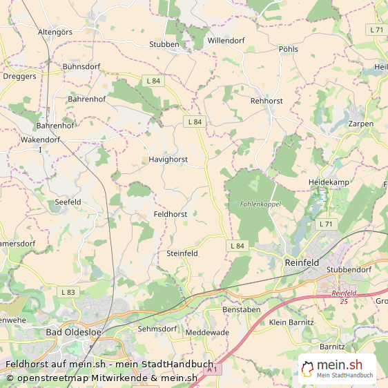 Feldhorst Dorf Karte