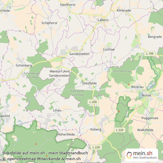 Sirksfelde Landkreis Herzogtum Lauenburg Landkarte © Openstreetmap Contributors Sirksfelde Kleines Dorf Karte