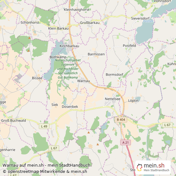Warnau Landkreis Plön Landkarte © Openstreetmap Contributors Warnau Kleines Dorf Karte