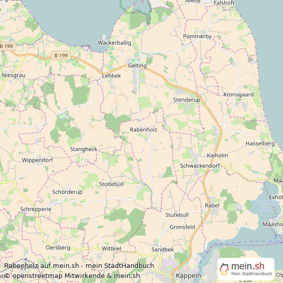 Rabenholz Landkreis Schleswig-Flensburg Landkarte © Openstreetmap Contributors Rabenholz Kleines Dorf Karte