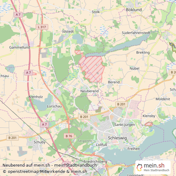 Neuberend Landkreis Schleswig-Flensburg Landkarte © Openstreetmap Contributors Neuberend Großes Dorf Karte