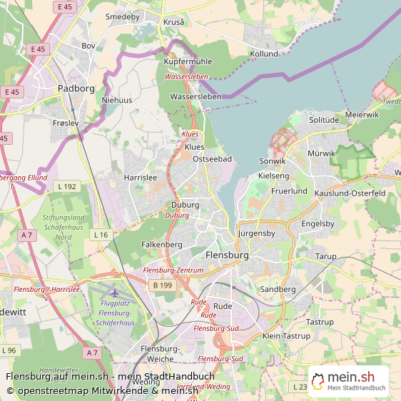 Flensburg Mittelstadt Karte