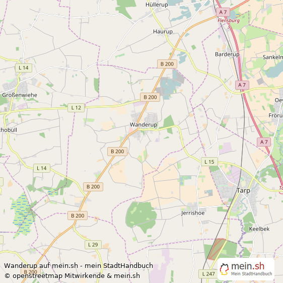 Wanderup Landkreis Schleswig-Flensburg Landkarte © Openstreetmap Contributors Wanderup Landstadt Karte