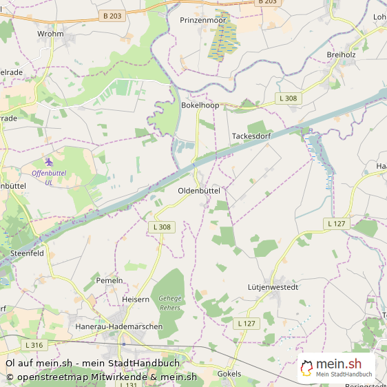 Oldenb?ttel Kleines Dorf Karte