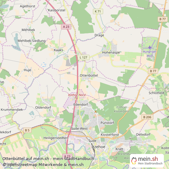 Ottenbüttel Landkreis Steinburg Landkarte © Openstreetmap Contributors Ottenbüttel Dorf Karte