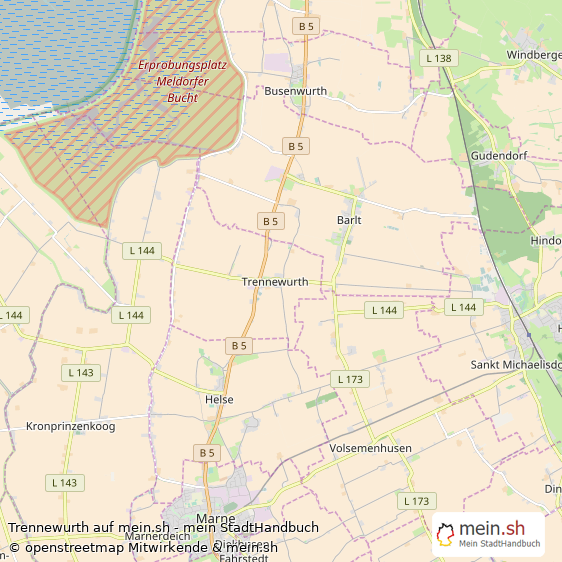 Trennewurth Landkreis Dithmarschen Landkarte © Openstreetmap Contributors Trennewurth Kleines Dorf Karte