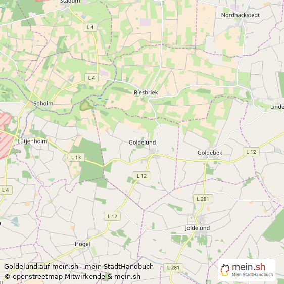 Goldelund Landkreis Nordfriesland Landkarte © Openstreetmap Contributors Goldelund Kleines Dorf Karte