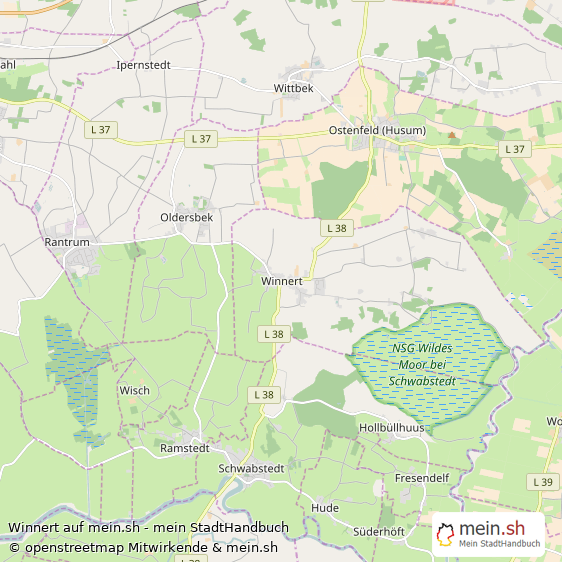 Winnert Landkreis Nordfriesland Landkarte © Openstreetmap Contributors Winnert Dorf Karte