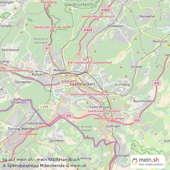 Saarbr?cken Kleine Gro?stadt Karte