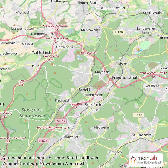 Quierschied Kleinstadt Karte