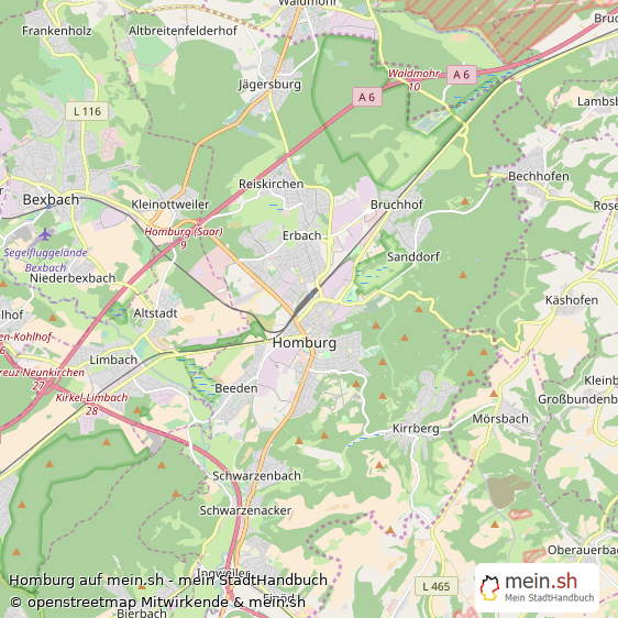 Homburg Kleine Mittelstadt Karte