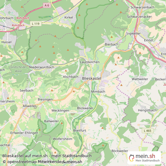 Blieskastel Kleine Mittelstadt Karte