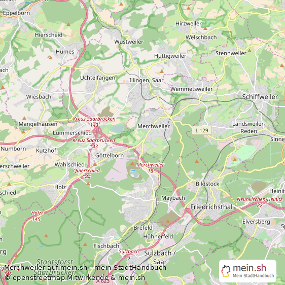 Merchweiler Kleinstadt Karte