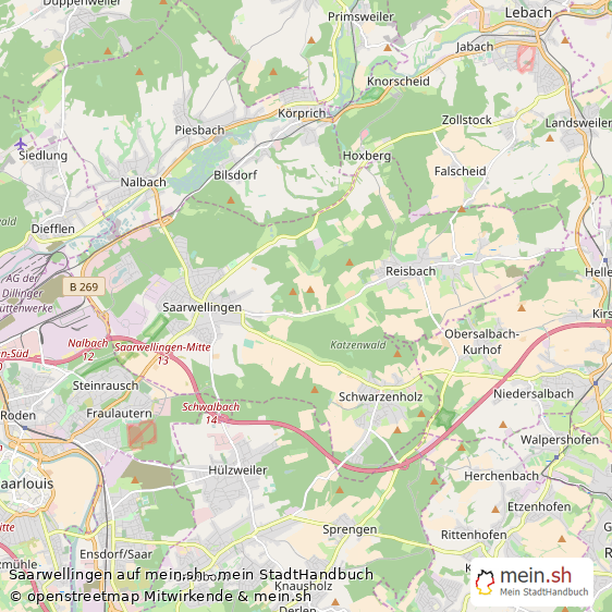 Saarwellingen Kleinstadt Karte