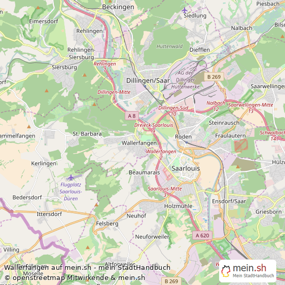 Wallerfangen Gro?e Landstadt Karte