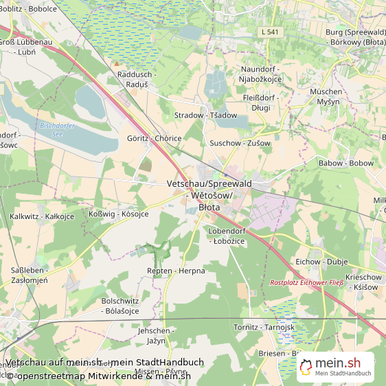 Vetschau Landkreis Oberspreewald-Lausitz Landkarte © Openstreetmap Contributors Vetschau Karte